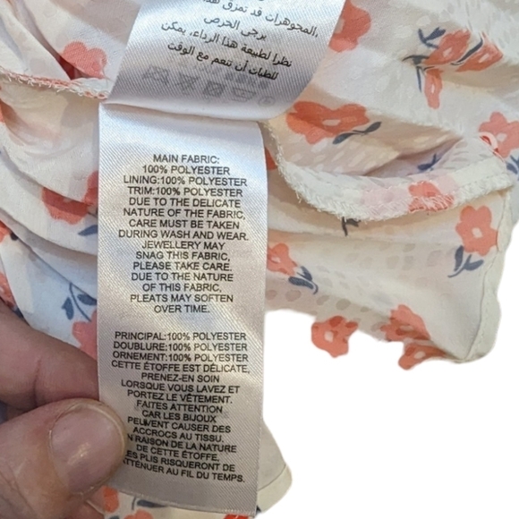 Self-Portrait Red Floral on White Ruffled Tiered Ruffled One Shoulder Top (8) - Picture 6 of 7